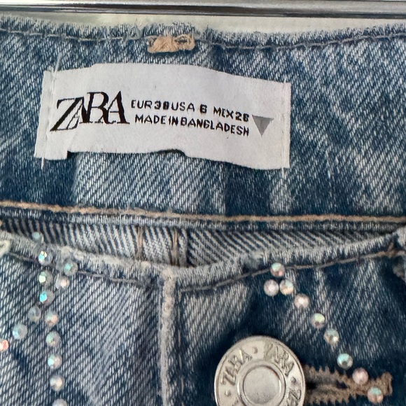 Zara Rhinestone High Rise Jeans - Picture 7 of 9